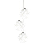 EQ Light - Hado Pendant Lights, Set of 3 - The Hado Pendant Lights make stunning accent pieces in a dining room, entryway or kitchen. These three elegant pendant lights feature silver steel construction and spherical shades made from white spiral polypropylene pieces. Hang them in a contemporary style home for a cohesive look.