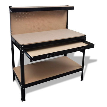 VidaXL Workbench With Pegboard and Drawer