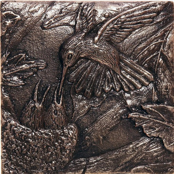 Hummingbird Tile, Set of 12, Copper