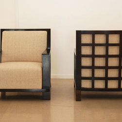 Art Deco Armchair with Lattice Back - Armchairs And Accent Chairs