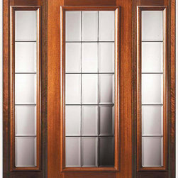 Prehung Sidelights Door 80 Wood Mahogany French Full Lite Glass - Patio Doors