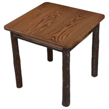 Hickory Solid Wood End Table, Walnut