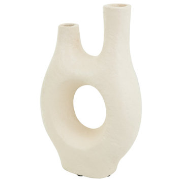 Natural Beige Paper Mache Vase 564109