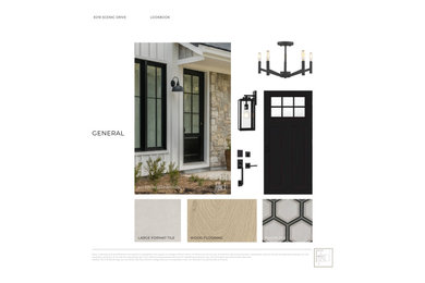 Inspiration for a huge cottage entryway remodel in Chicago with a black front door