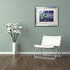 Glover 'Tangled White Flowers' Art, Silver Frame, 16"x20", White Matte