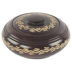NOVICA - Little One Decorative Wood Box - Carved of sese wood, this petite box is proof good things come in small packages. Prince Amartey works in sese wood to craft the circular box and matching lid he names Kakra ba, "little one" in the Fante language of Ghana. Geometric motifs are incised around the top and sides.