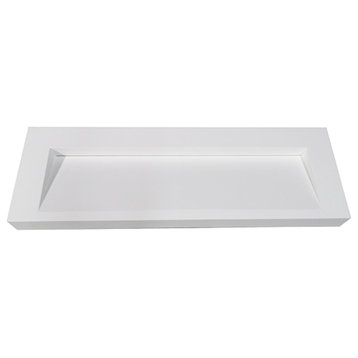 ADM Large Stone Resin Countertop Solid Surface Sink, Matte