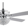 Cammy 52" 3-Light Traditional Transitional Iron LED CEILING FAN, Chrome
