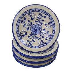 Le Souk Ceramique - Round Stoneware Sauce Dishes, Set of 4, Azoura Design - Serving And Salad Bowls