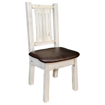 Montana Woodworks Homestead Transitional Solid Pine Wood Side Chair in Natural