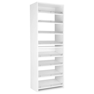 Modular Closets Slanted Shoe Shelf Tower Closet Organizer Unit 25.5" Wide