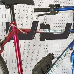 The heavy duty strength of Wall Control metal pegboard make bike and ladder stor - Garage And Tool Storage