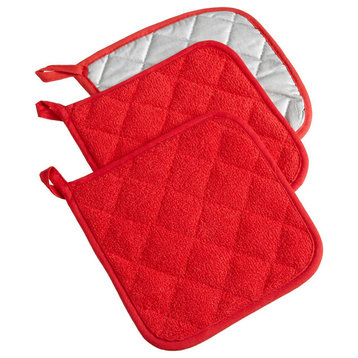 DII Red Terry Potholder, Set of 3