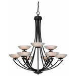 Dolan Designs - Dolan Designs 1902-46 Delany - Nine Light 2-Tier Chandelier - Canopy Included.  Shade Included.  Canopy Diameter: 1 x 5