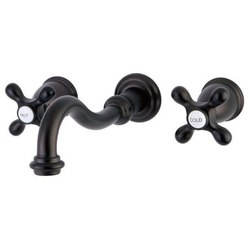 KS3025AX Restoration Two-Handle Wall Mount Tub Faucet, Oil Rubbed Bronze