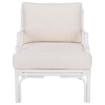 Zimmi Accent Chair With Cushion, White