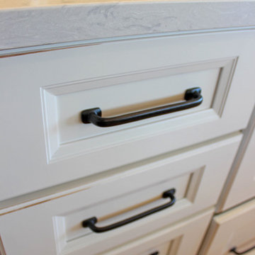 White and Gray Kitchen with Massive Storage Solutions