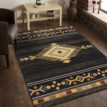 Yellowstone YLS4001 Black 7 ft. 10 in. x 10 ft. 3 in. Southwest Area Rug