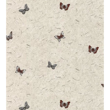 Modern Non-Woven Wallpaper For Accent Wall - Butterfly Wallpaper AW25138, Roll