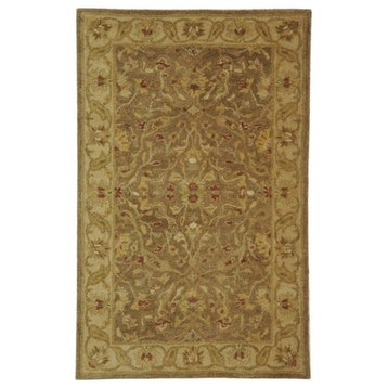 Safavieh Antiquity Collection AT311 Rug, Brown/Gold, 3'x5'