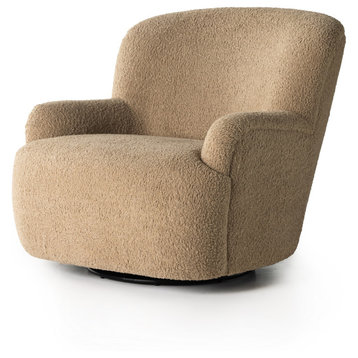 Kadon Swivel Chair-Sheepskin Camel