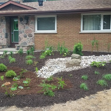 Swale & Rain-Garden for Downspout Run-Off in Milton