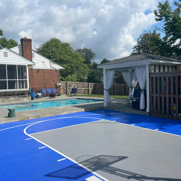 Pool, Basketball Court, and Retaining Wall in Silver Spring, MD