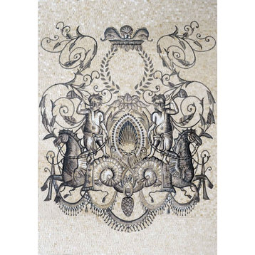 Mosaic Designs, Versace, Baroque Seahorse, 60"x86"