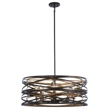 Minka Lavery 4678 Vortic Flow 8 Light 28"W Taper Candle - Dark Bronze with