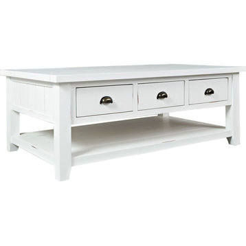Artisan's Craft Cocktail Table, Weathered White