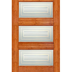 BM-13 Interior Bamboo Contemporary Matte Square Glass Single Door - Interior Doors