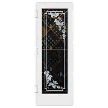 Wine Door - Vineyard Grapes Cascade - Primed - 28" x 80" - Book/Slab Door