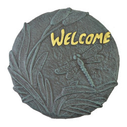 Import Wholesales - Decorative Cast Iron Yard And Garden Stepping Stone, Welcome, Dragonfly - Landscaping Stones And Pavers