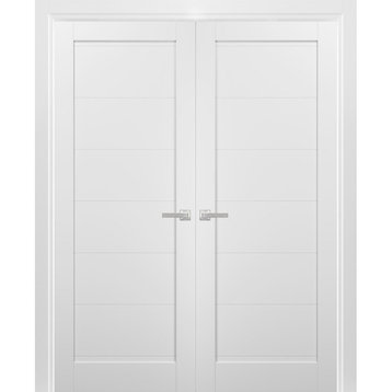 French Double Doors | Quadro 4115 White Silk | Sample of Color