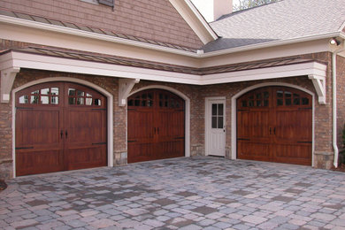 Custom Stained Wood Carriage House Garage Doors