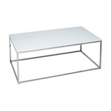 Kensal White Coffee Table, Steel Base