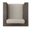 GDF Studio Venice Outdoor Wicker Swivel Club Chair, Light Brown/Ceramic Gray, Single