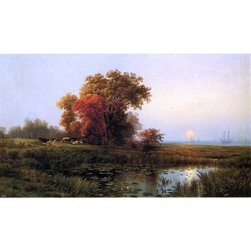 Edward Moran Sunset on the Marsh, 18"x27" Wall Decal Print