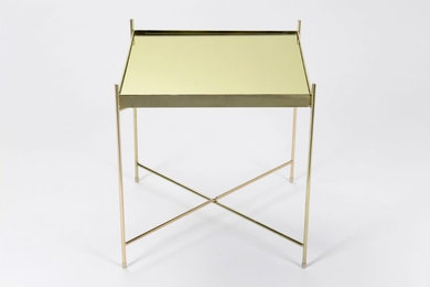 Table basse rectangulaire dorée