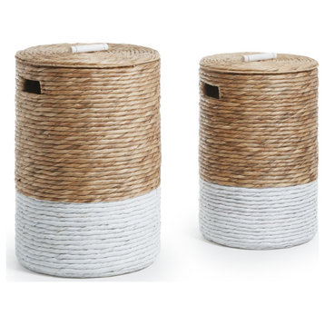 White Woven Laundry Basket Set (2) | La Forma Maja