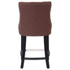 Hayes 24" Upholstered Tufted Wood Counter Stool, Black