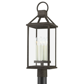 Sanders 4 Light Large Exterior Post, French Iron
