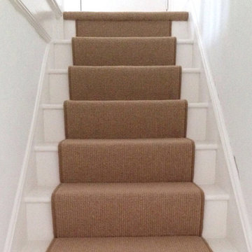 Installing Brown Carpet to Stairs as a Runner with Whipping