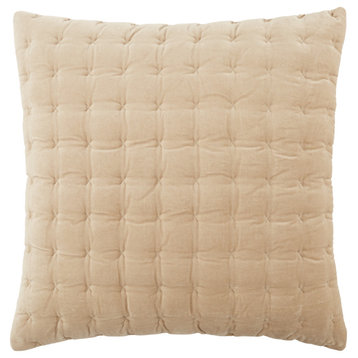 Jaipur Living Winchester Solid Throw Pillow, Beige/White, Down Fill