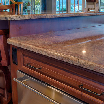 Plain & Fancy Vintage Color Match Maple Kitchen with Majestic Cherry Island