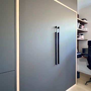 Modern Office with Murphy bed + Custom Built-ins