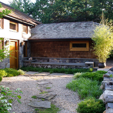 Gravel garden, no-lawn landscape