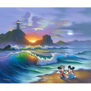 Disney Fine Art Mickey Proposes to Minnie by Jim Warren, Gallery Wrapped Giclee