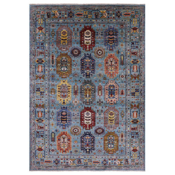 Fine Turkmen Ersari Handmade Wool Rug 6' 10" X 9' 11" Q9669