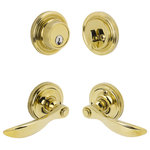 FPL Door Locks & Hardware - FPL Terrace Lever with Deadbolt, Entry Set, Pvd Lifetime Brass - FPL's Terrace Lever with Deadbolt - Entry Set offers the beautiful design of solid brass construction.  The passage lever offers easy access, while the deadbolt provides entry door security.  Perfect for rental units so your tenants cannot accidentally lock themselves out of the home or apartment!  IF YOU PURCHASE MULTIPLE QUANTITIES, THE DEADBOLTS WILL BE KEYED ALIKE (SAME KEY WILL OPERATE THEM ALL).  IF YOU NEED MULTIPLE SETS BUT NEED A DIFFERENT KEY TO OPERATE EACH SET, PLEASE PLACE A SEPARATE ORDER FOR EACH SET.